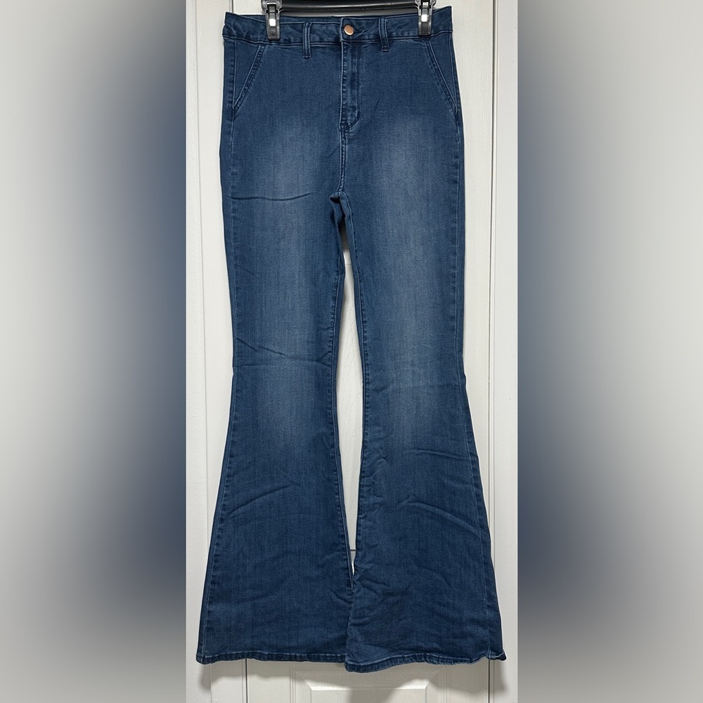 Fashion Nova Dark Blue Flare Jeans